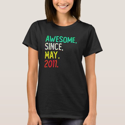 2011年5月に生まれた11歳の誕生日おめでとう Tシャツ (正面)