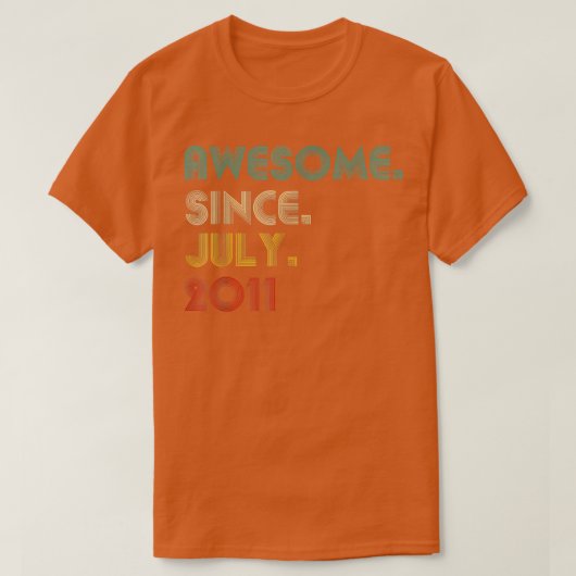 2011年7おもしろい月11日素晴らしBiから11歳 Tシャツ (デザイン正面)