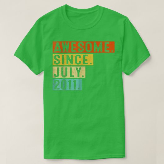 2011年7おもしろい月11日素晴らしBiから11歳 Tシャツ (デザイン正面)