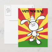 2011年：うさぎの年：餅バランス！ シーズンポストカード (正面/裏面)