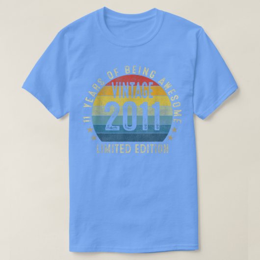 2011生まれ年ヴィンテージ2011年限定版11th Bir Tシャツ (デザイン正面)