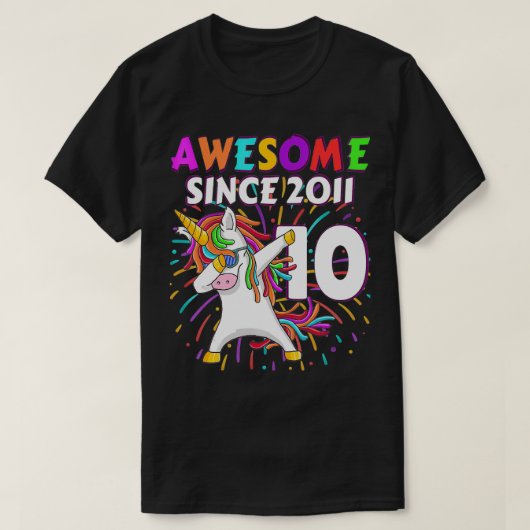 2011素晴らし年誕生日シャツUnicorn 10th Bir Tシャツ (デザイン正面)