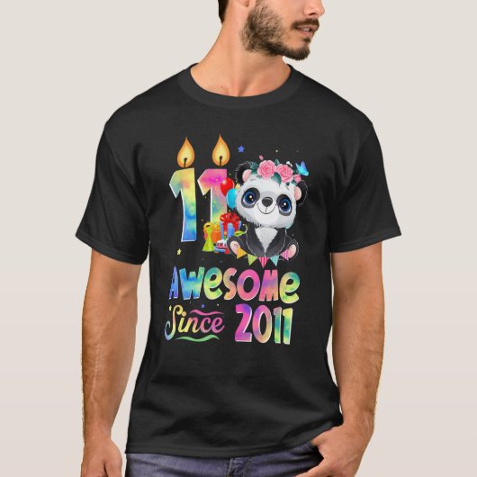 2011素晴らし年11誕生日11歳パンダ以来 Tシャツ (正面)