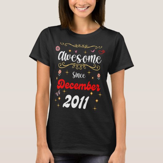 2011素晴らし年12月の誕生日の花&しかし Tシャツ (正面)