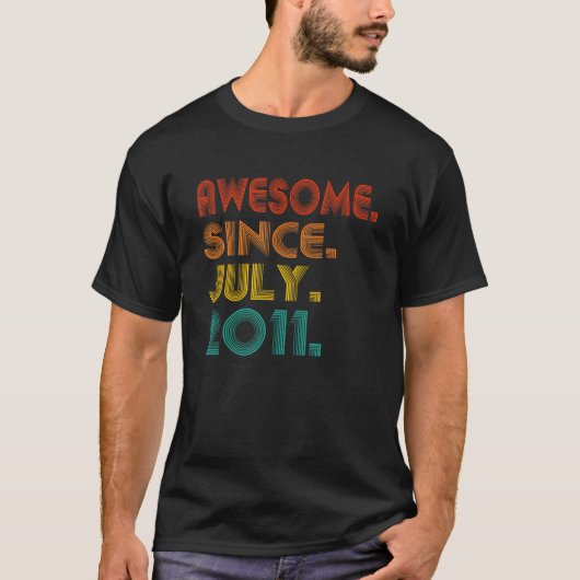 2011素晴らし年7月以来誕生日ヴィンタ Tシャツ (正面)