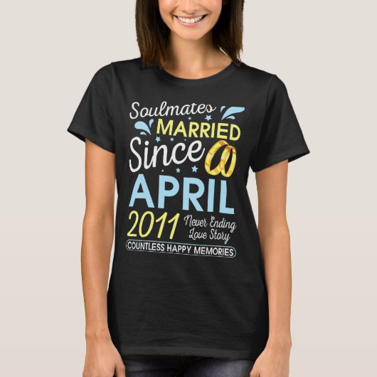 2011結婚した年4月から11年間の値リストを終了しない Tシャツ (正面)
