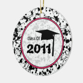 2011黒いペンキの(ばちゃばちゃ)跳ねるの卒業のクラス セラミックオーナメント (左)