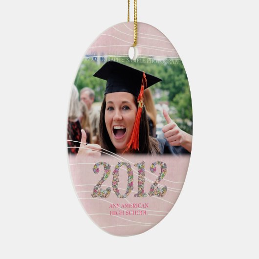 2012の女の子の年長の写真の写真のオーナメントのクラス セラミックオーナメント (右)