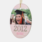 2012の女の子の年長の写真の写真のオーナメントのクラス セラミックオーナメント (左)