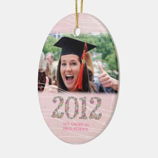 2012の女の子の年長の写真の写真のオーナメントのクラス セラミックオーナメント (左)