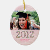 2012の女の子の年長の写真の写真のオーナメントのクラス セラミックオーナメント (裏面)