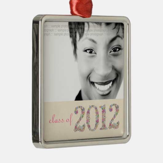 2012の女の子の年長の写真の写真のオーナメントのクラス メタルオーナメント (右)