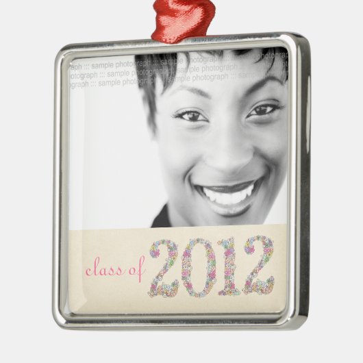 2012の女の子の年長の写真の写真のオーナメントのクラス メタルオーナメント (左)