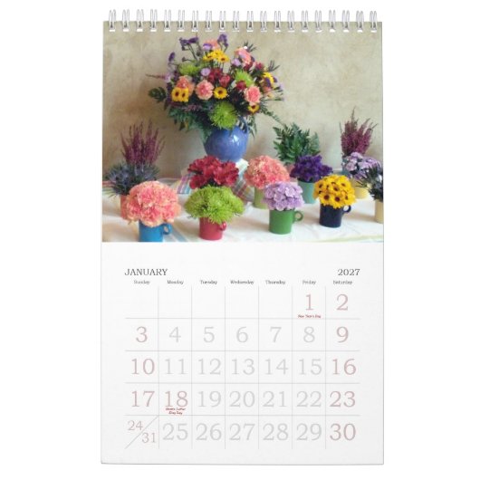 2012の花の芸術 カレンダー (1月 2027)
