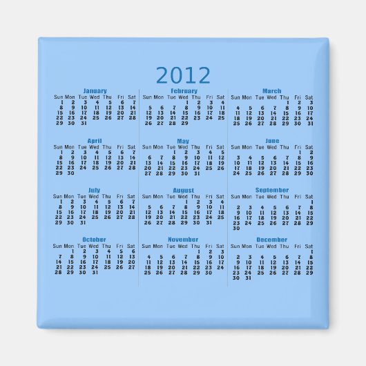 2012カレンダー磁石 マグネット (正面)