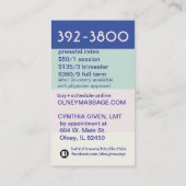 2012出生前のマッサージのパステル 名刺 (裏面)