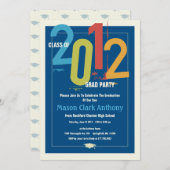 2012卒業おもしろいパーティの招待状 招待状 (正面/裏面)