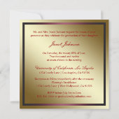 2012年のクラス、赤および金ゴールドの卒業の招待 招待状 (裏面)