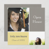 2012年のグレーとイエローのシニア写真クラス 案内状 (正面/裏面)