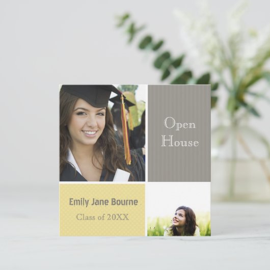 2012年のグレーとイエローのシニア写真クラス 案内状 (スタンド正面)