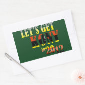 2012年のステッカーでコニーを取得しよう:ウガンダ国旗 長方形シール (封筒)