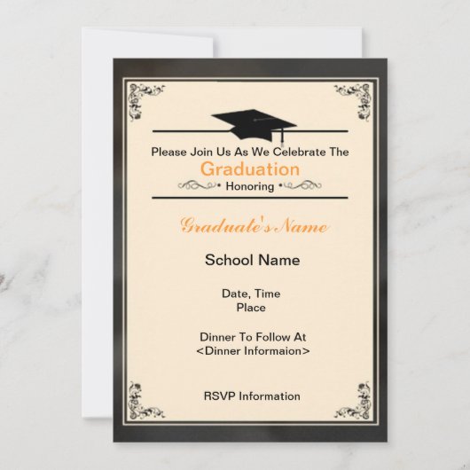 2012年の卒業の招待状の美しいクラス 招待状 (正面)