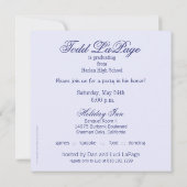 2012年の卒業生の写真のパーティーのはっきりしたで新しいクラス 招待状 (裏面)