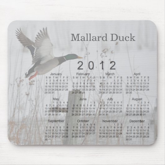 2012年の鳥のカレンダー マウスパッド (正面)