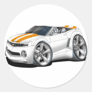 2012年のCamaroの白オレンジコンバーチブル ラウンドシール