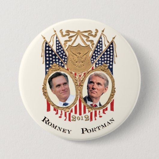 2012年のRomney及びPortman 缶バッジ (正面)
