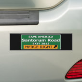 2012年のSantorumの道を出て下さい バンパーステッカー (車上)