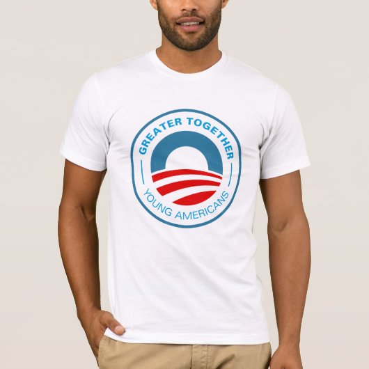 2012年オバマ大統領の若手アメリカ人 Tシャツ (正面)