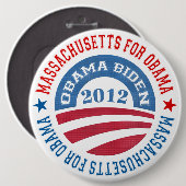 2012年オバマ・オバマ・バイデン氏のためのマサチューセッツ州 缶バッジ (正面&裏面)