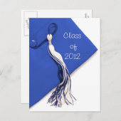 2012年クラスのブルーキャップ卒業はがき 案内ポストカード (正面/裏面)