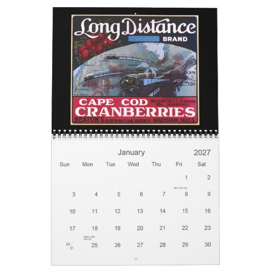 2012年クランベリーカレンダー カレンダー (1月 2027)