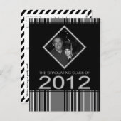 2012年ストライプの卒業発表 インビテーションポストカード (正面/裏面)