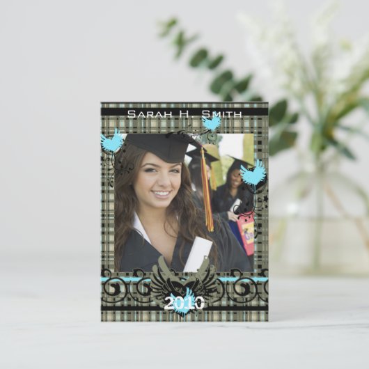 2012年上級写真の卒業招待状のクラス インビテーションポストカード (スタンド正面)