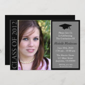 2012年伝統的卒業式（黒）クラス 招待状 (正面/裏面)