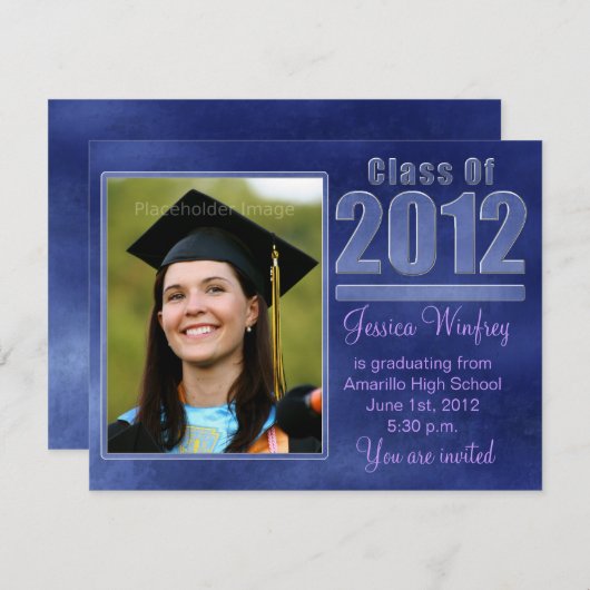 2012年写真卒業発表 招待状 (正面/裏面)