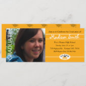 2012年卒業おもしろい金ゴールドパーティの招待状 招待状 (正面/裏面)