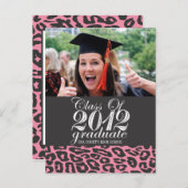 2012年卒業はがきのピンクヒョウのクラス 案内ポストカード (正面/裏面)