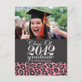 2012年卒業はがきのピンクヒョウのクラス 案内ポストカード (正面)