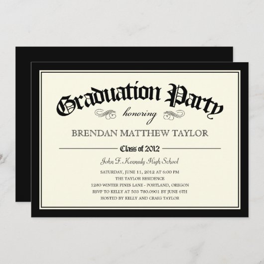 2012年卒業会招待状 招待状 (正面/裏面)