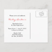 2012年卒業招待状はがき | レッド インビテーションポストカード (裏面)