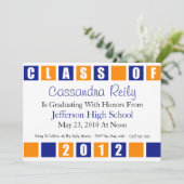 2012年卒業生招待状（青/オレンジの箱） 招待状 (スタンド正面)