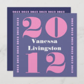 2012年卒業紫ピンクスクエアVerクラス。2 招待状 (正面/裏面)