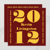 2012年卒業赤金ゴールド広場招待状 招待状 (正面/裏面)