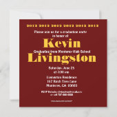 2012年卒業赤金ゴールド広場招待状 招待状 (裏面)