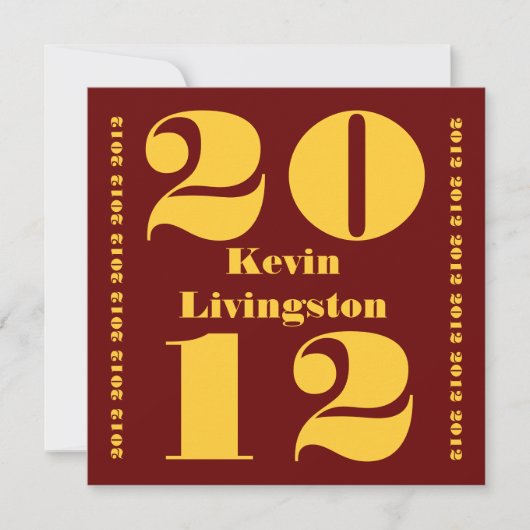 2012年卒業赤金ゴールド広場招待状 招待状 (正面)