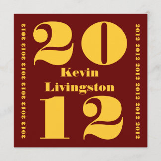 2012年卒業赤金ゴールド広場招待状 招待状